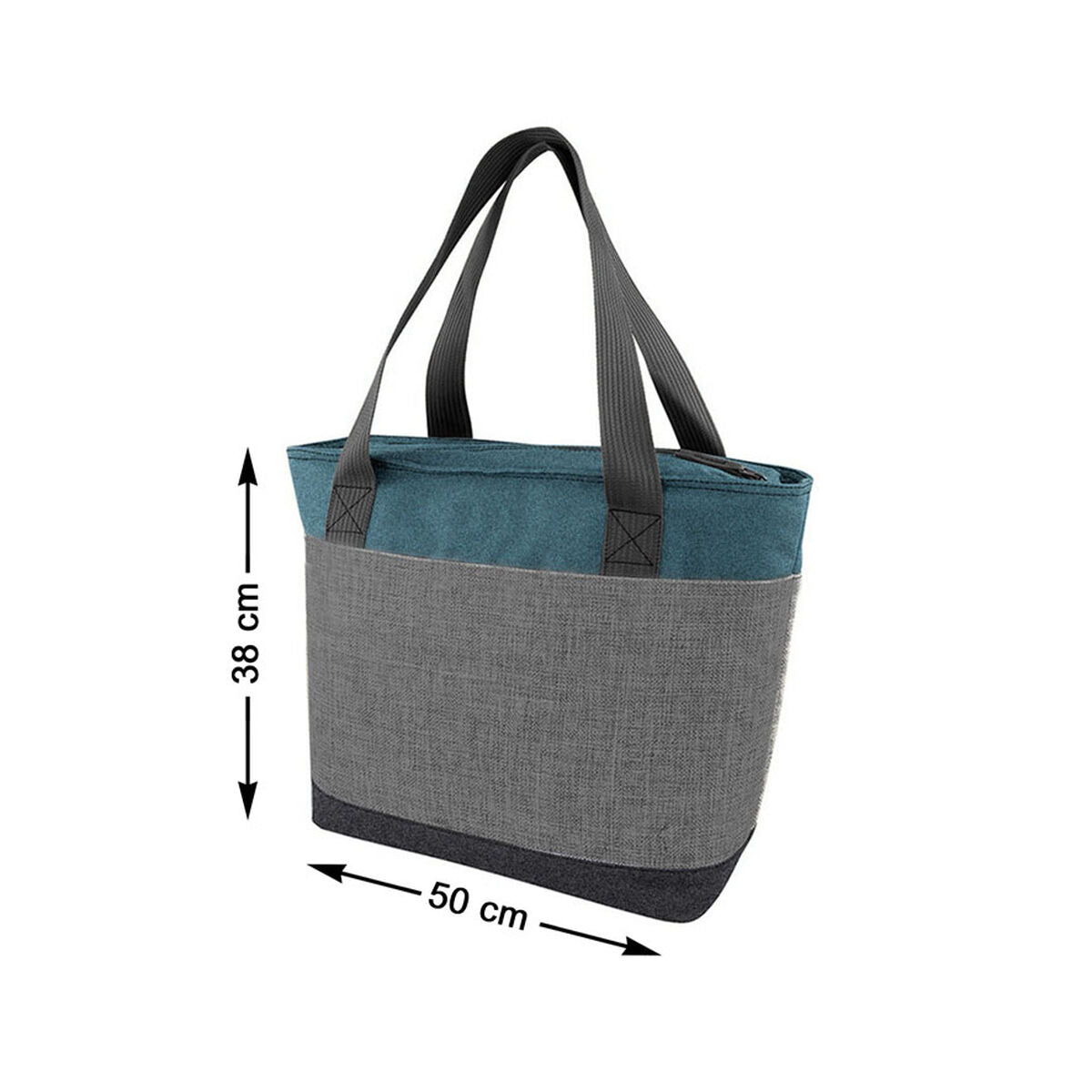 Sac Cabas - Bleu Canard & Gris Élégant