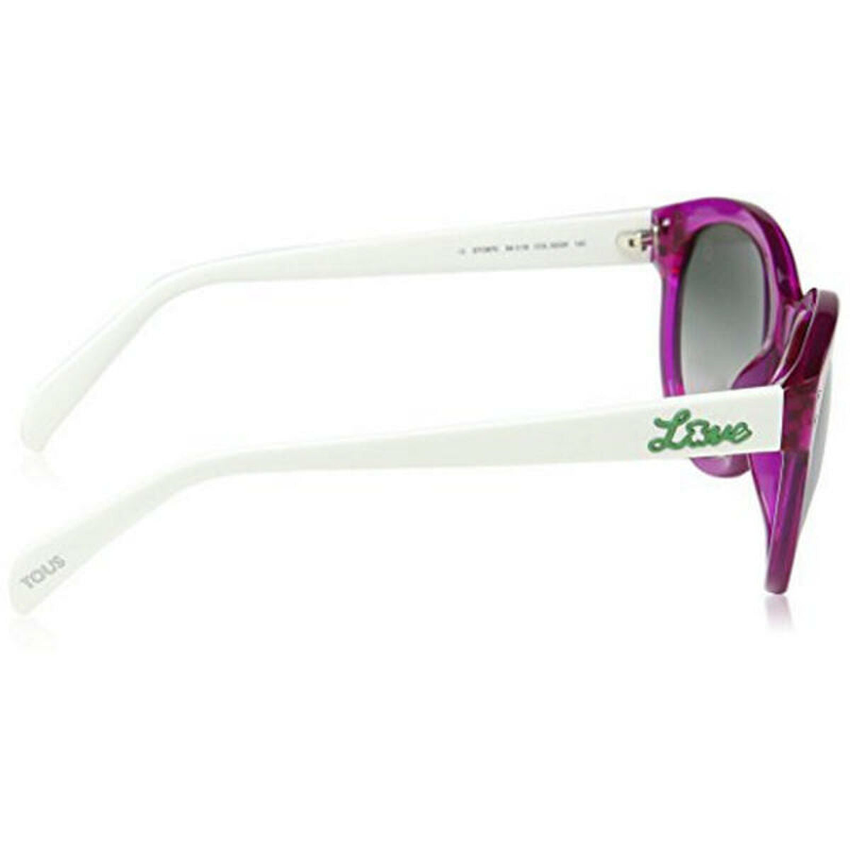 Lunettes de Soleil Femme Tous - Monture Rose Vif & Branches Blanches - Verres Gris Dégradés