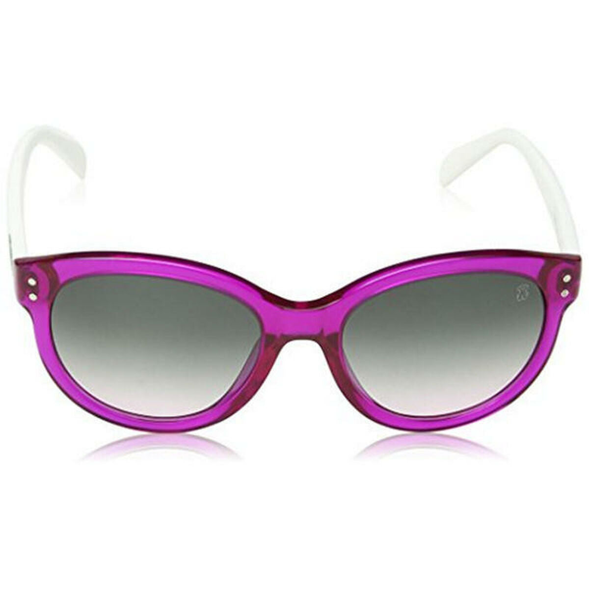Lunettes de Soleil Femme Tous - Monture Rose Vif & Branches Blanches - Verres Gris Dégradés