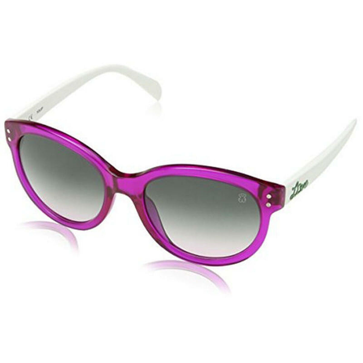 Lunettes de Soleil Femme Tous - Monture Rose Vif & Branches Blanches - Verres Gris Dégradés