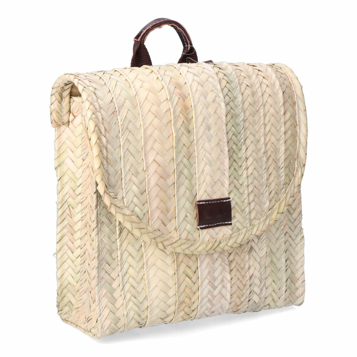 Sac à Dos Casual EDM Viena - Feuille de Palmier Naturelle & Poignée Cuir