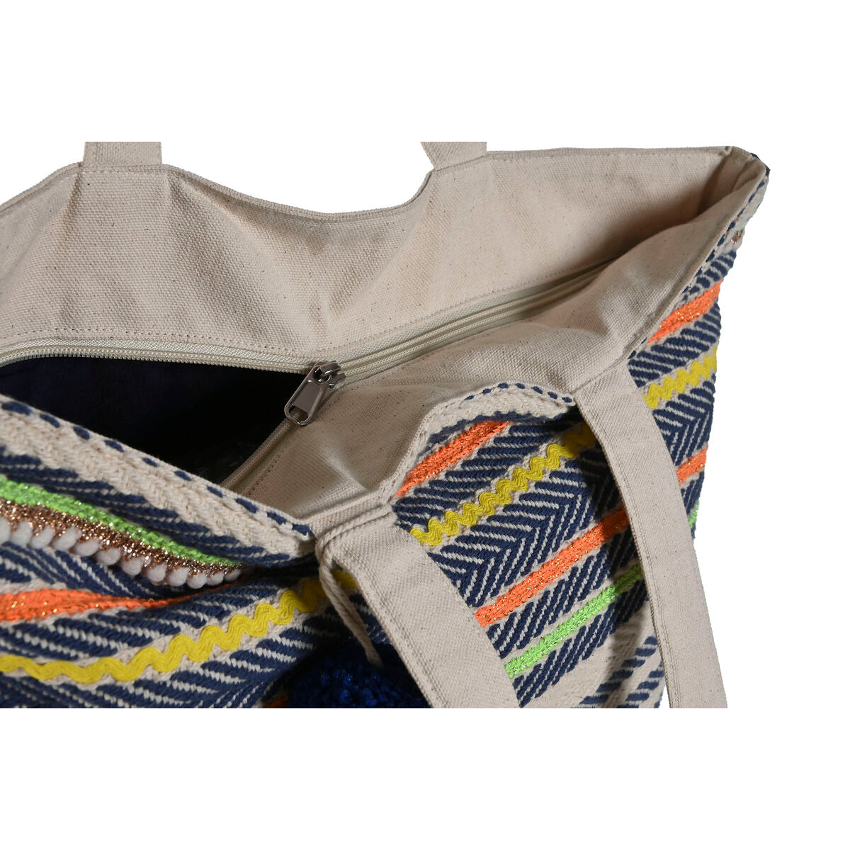 Sac Cabas de Plage Rayures Ethniques