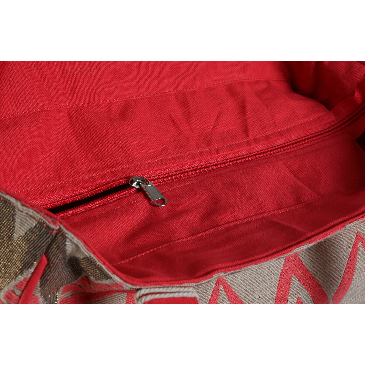 Sac Cabas Beige & Rouge/Fuchsia