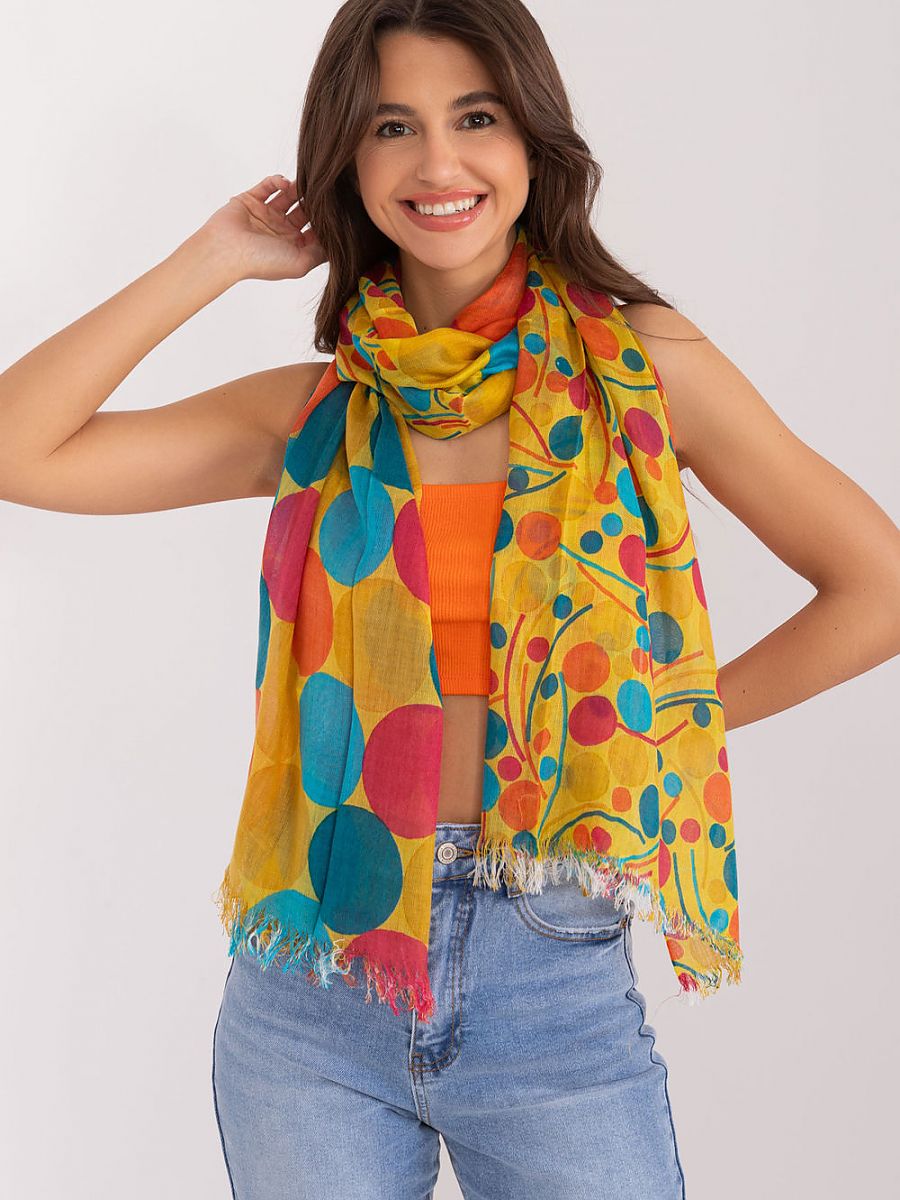 Foulard Femme Motifs Cercles & Floraux Colorés