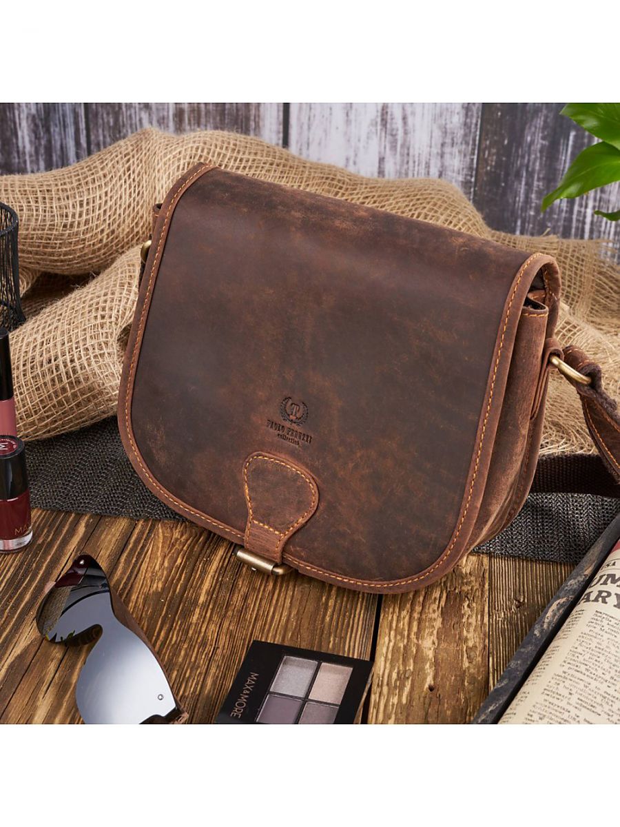 Sac Bandoulière Femme en Cuir Naturel Vintage