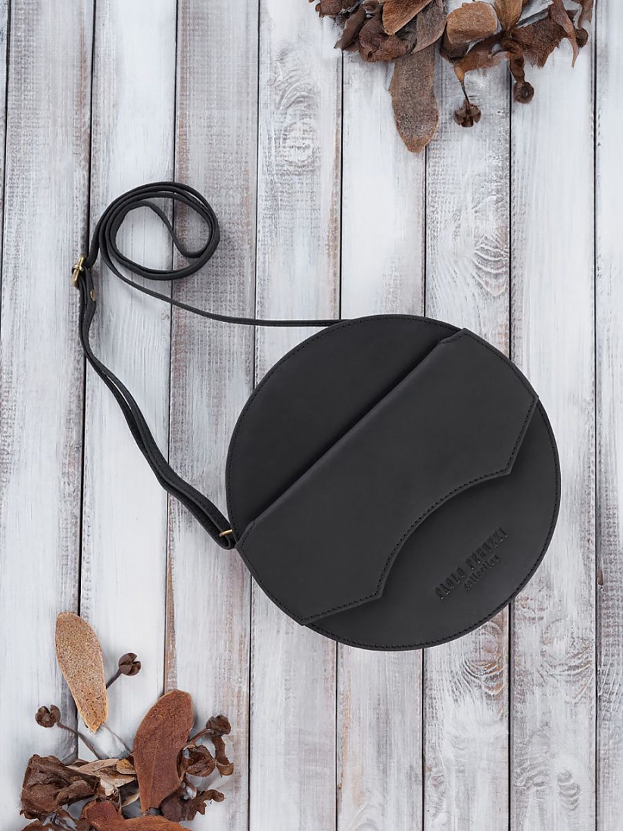 Sac Rond Femme Paolo Peruzzi Cuir Naturel Vert Forêt Vintage