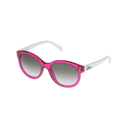 Lunettes de Soleil Femme Tous - Monture Rose Vif & Branches Blanches - Verres Gris Dégradés