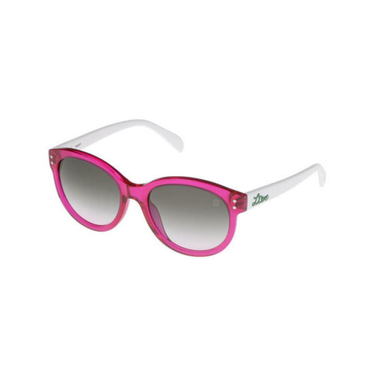 Lunettes de Soleil Femme Tous - Monture Rose Vif & Branches Blanches - Verres Gris Dégradés