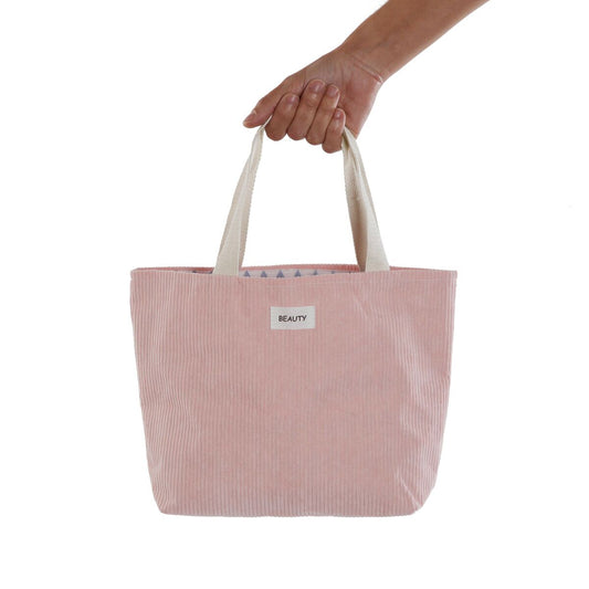 Sac à Main Versa Corduroy Rose - Velours Côtelé Élégant