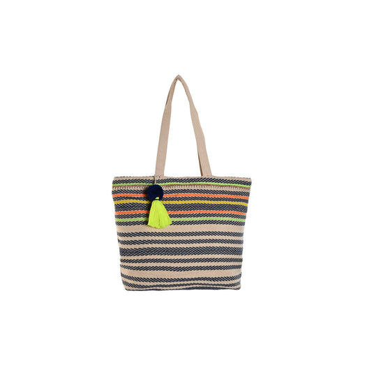 Sac Cabas de Plage Rayures Ethniques
