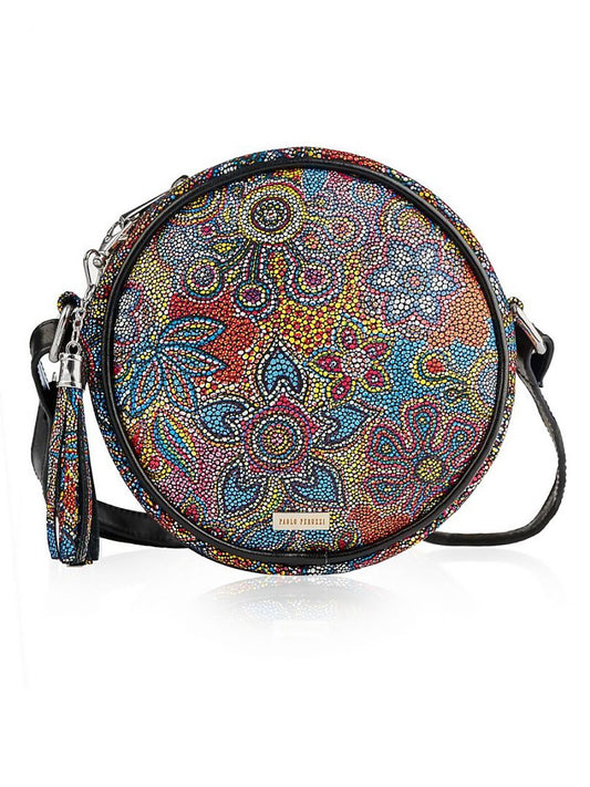 Sac Bandoulière  Galanter Rond en Cuir Naturel Motif Mandala